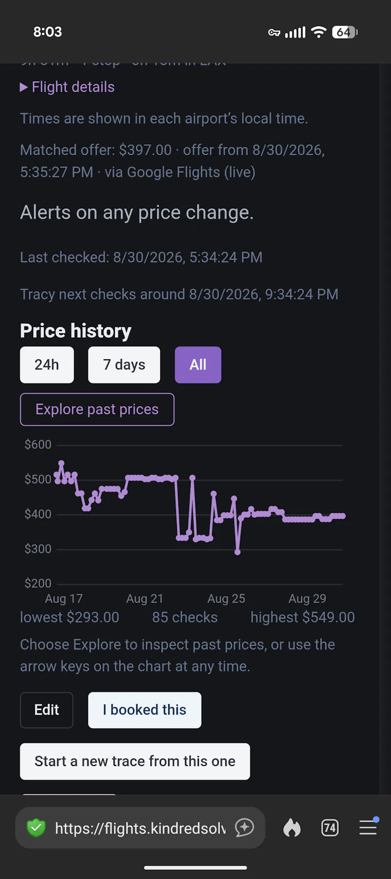 Tracy | Kindred Solves Flights screenshot 5