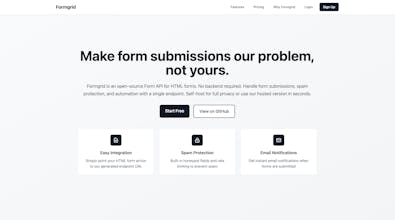 Formgrid:Open-source form submission API gallery image