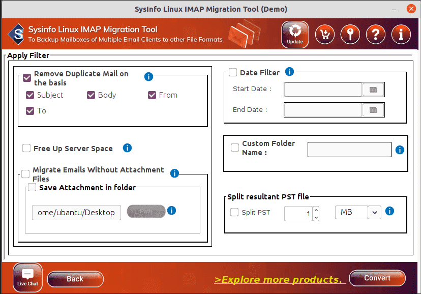 Sysinfo Linux IMAP迁移工具媒体4