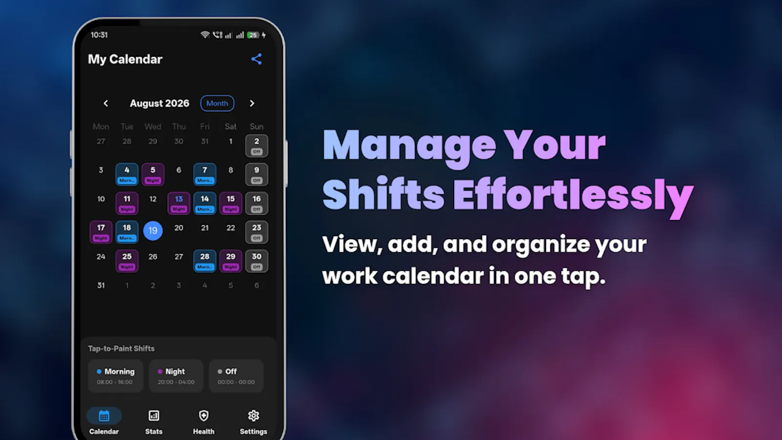 Shift Work Calendar & Roster screenshot 2