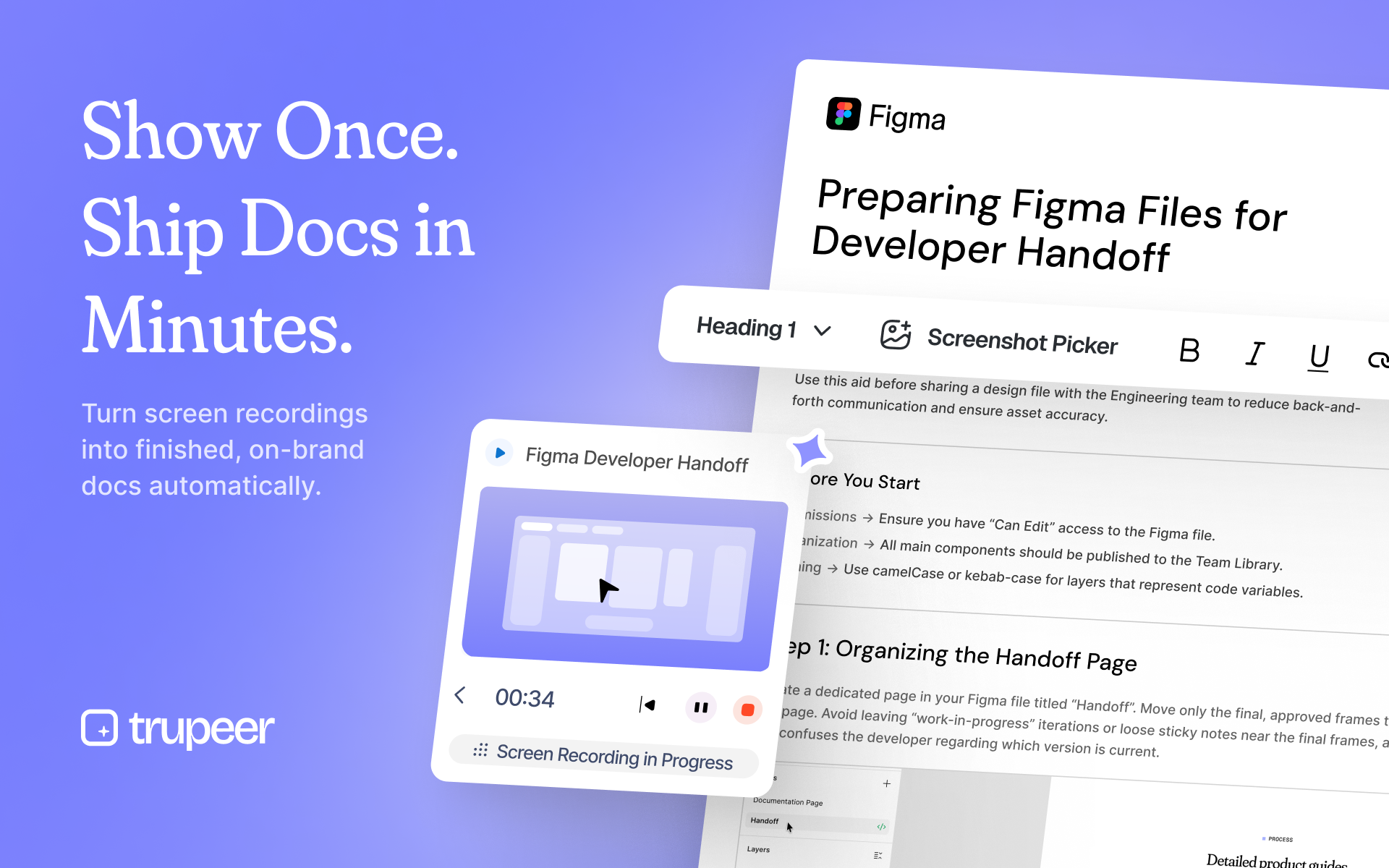 AI Doc Writer by Trupeer - Main product screenshot demonstrating key features and user interface