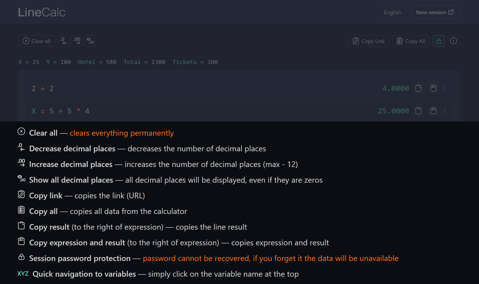 LineCalc - Screenshot 3 showing product features and functionality