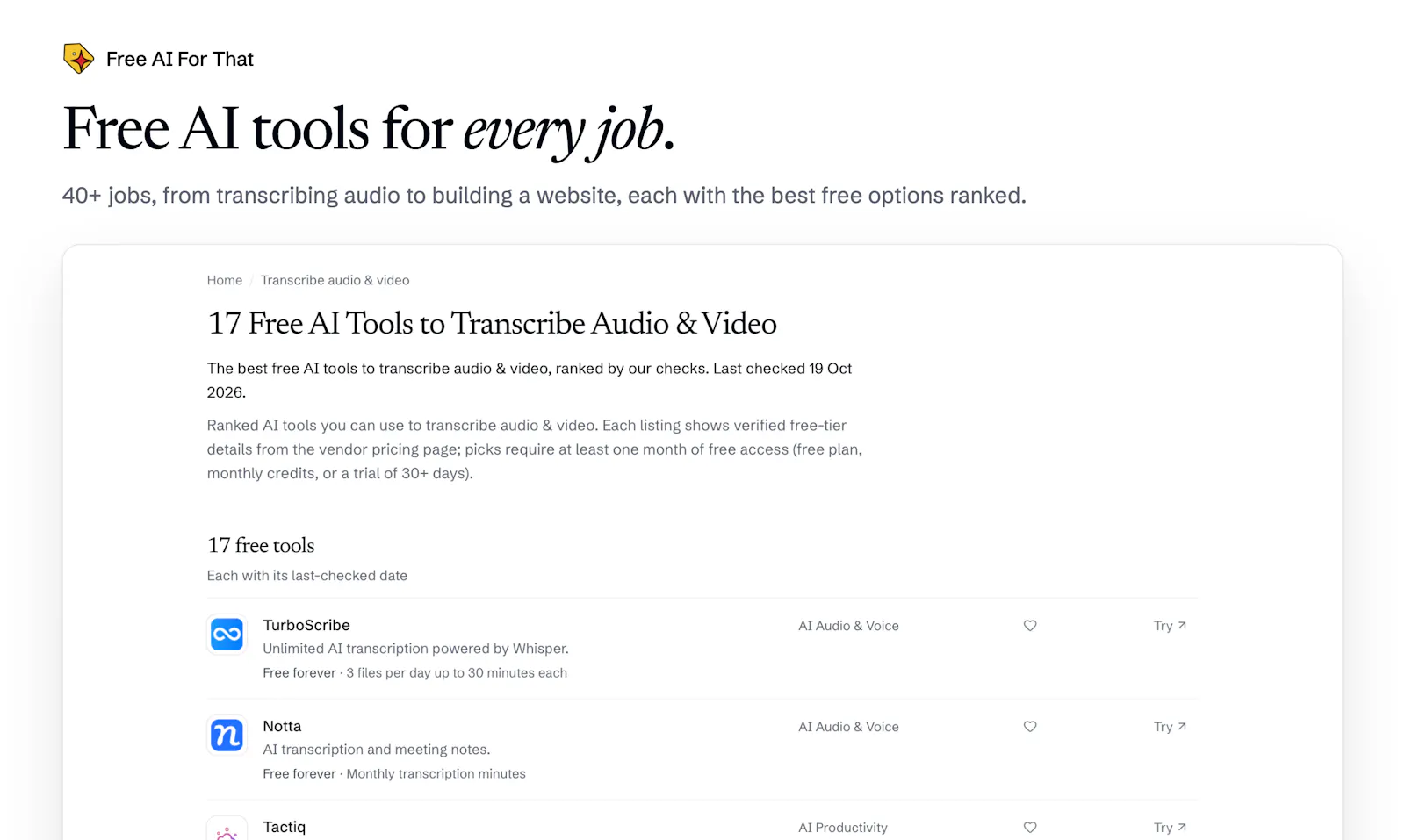 Free AI For That screenshot 6
