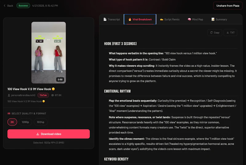 TokTranscript screenshot 1