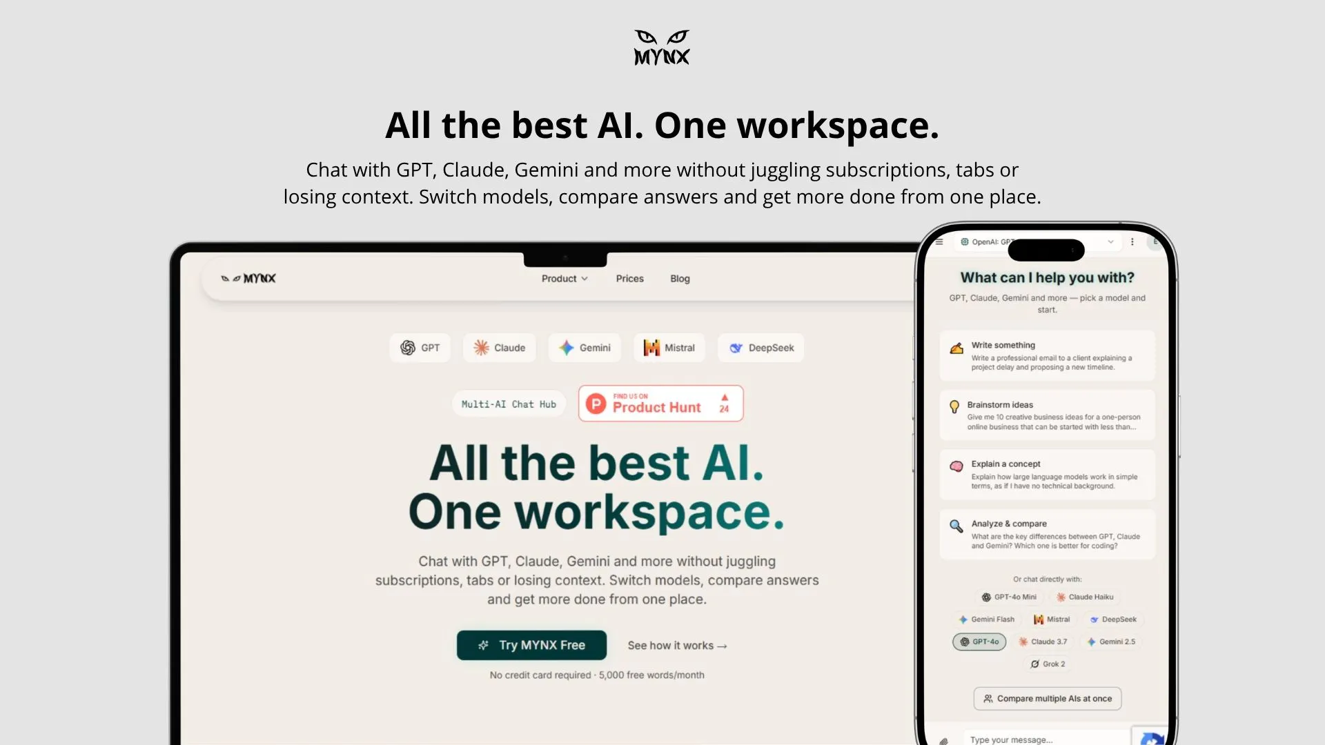 All the best AI. One workspace. gallery image