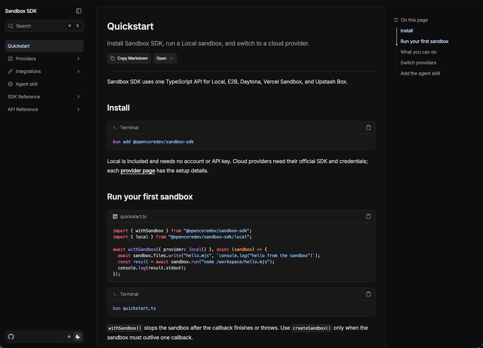Sandbox SDK screenshot 4