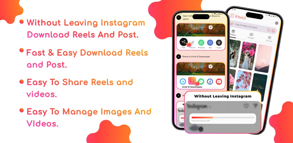 Invid Reels & Story Downloader - Scarica bobine, storie e video Instagram in One Tap media 1