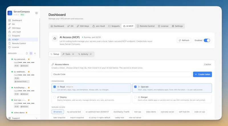 Server Compass 1.42 - Vercel UX + AI MCP screenshot 3