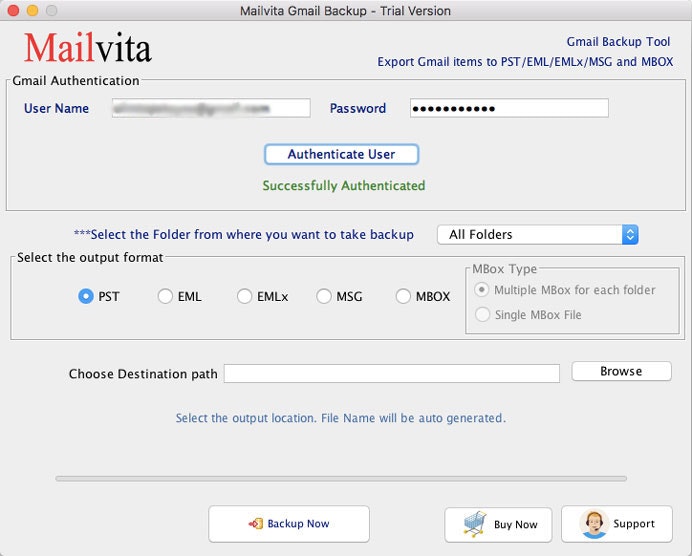 MAC 소프트웨어 용 MailVita Gmail 백업 - Gmail을 PST/MSG/EML/Mbox로 옮기는 간단한 유틸리티 미디어 3