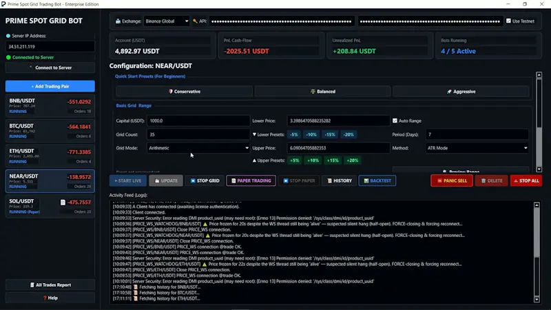 Prime Spot Grid Trading Bot screenshot 1 (video preview)