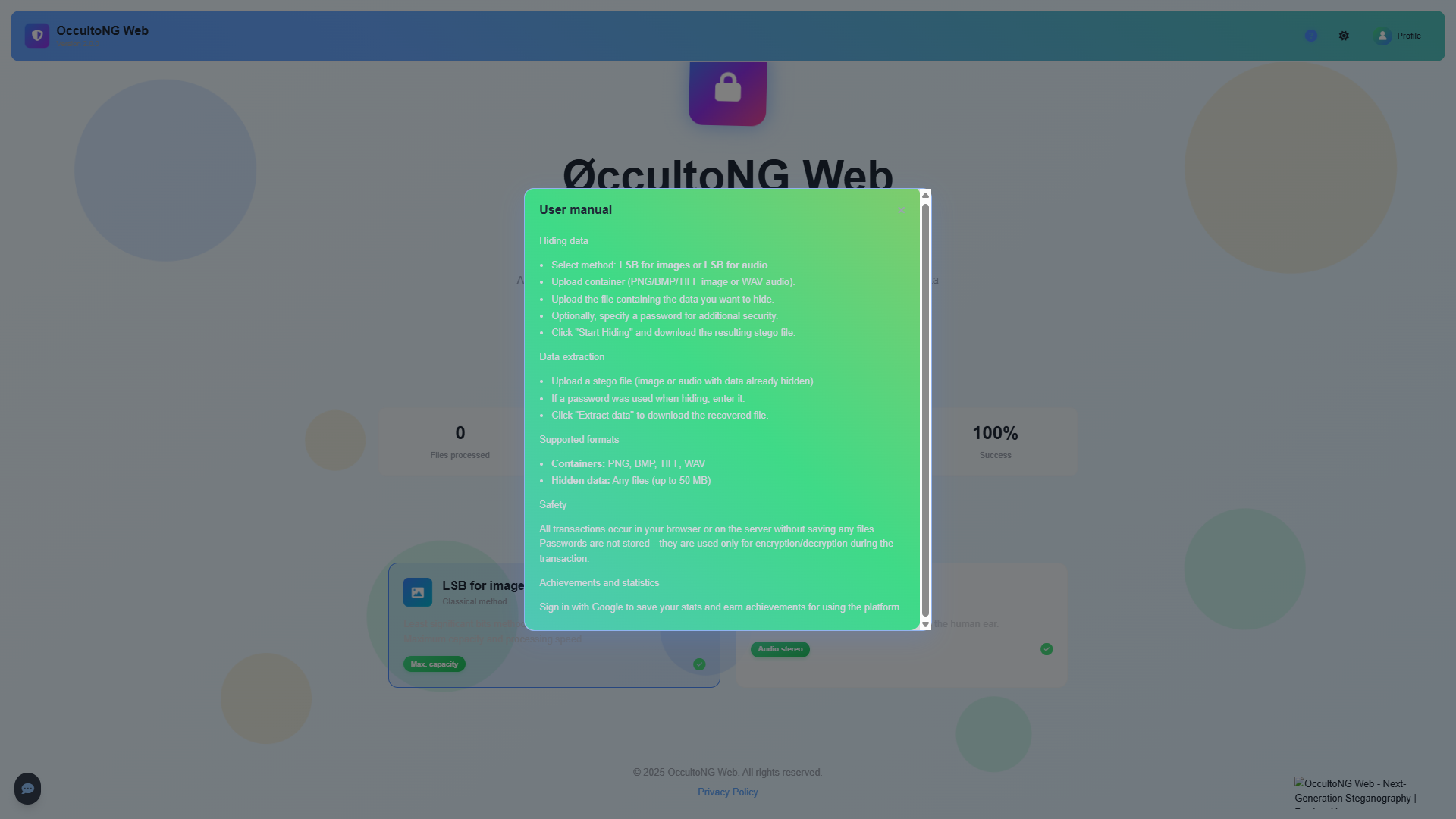 OccultoNG Web screenshot 4