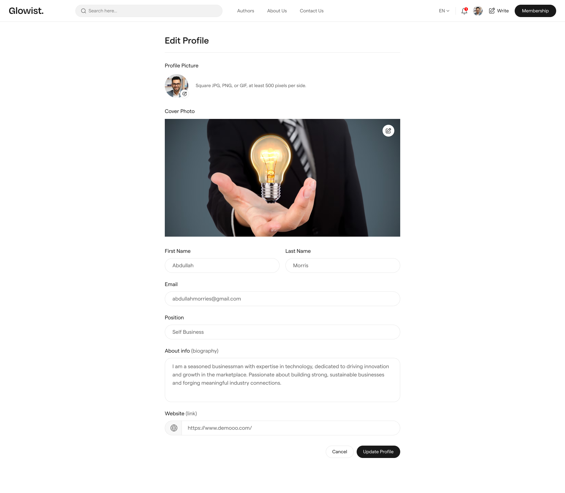 Glowist：博客网站模板html media 18