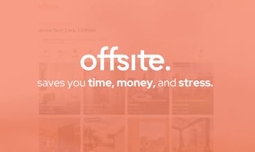 Um laptop exibindo a interface amigável do Offsite, uma plataforma para organização de retiros corporativos.