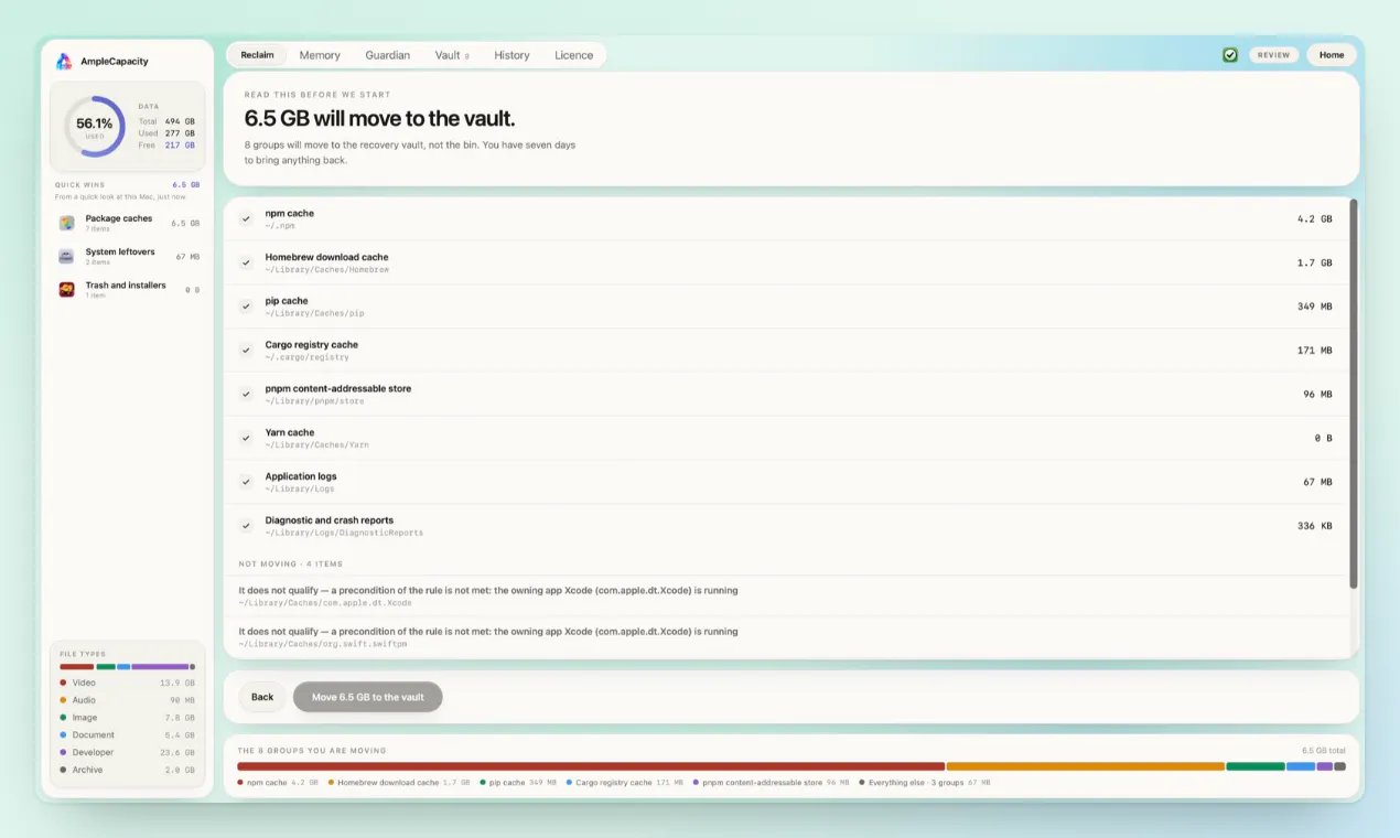 AmpleCapacity — Make room on MAC gallery image