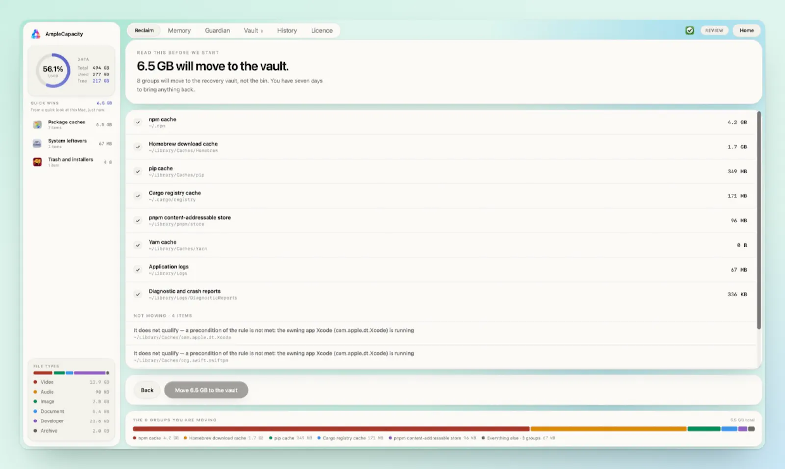 AmpleCapacity — Make room on MAC screenshot 2