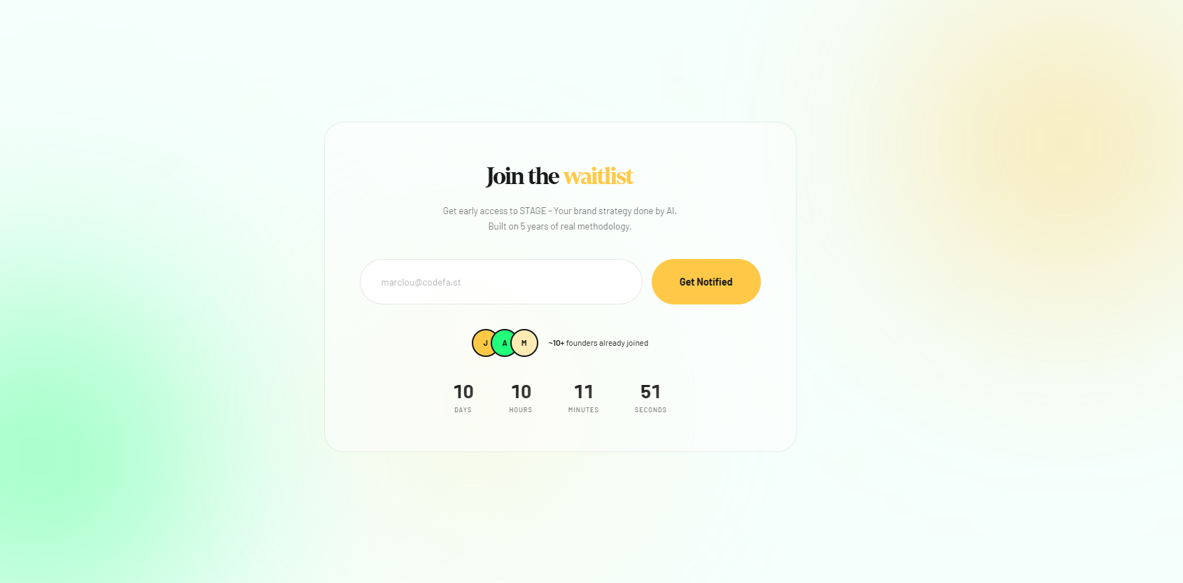 Stage — AI brand strategist - Main product screenshot demonstrating key features and user interface