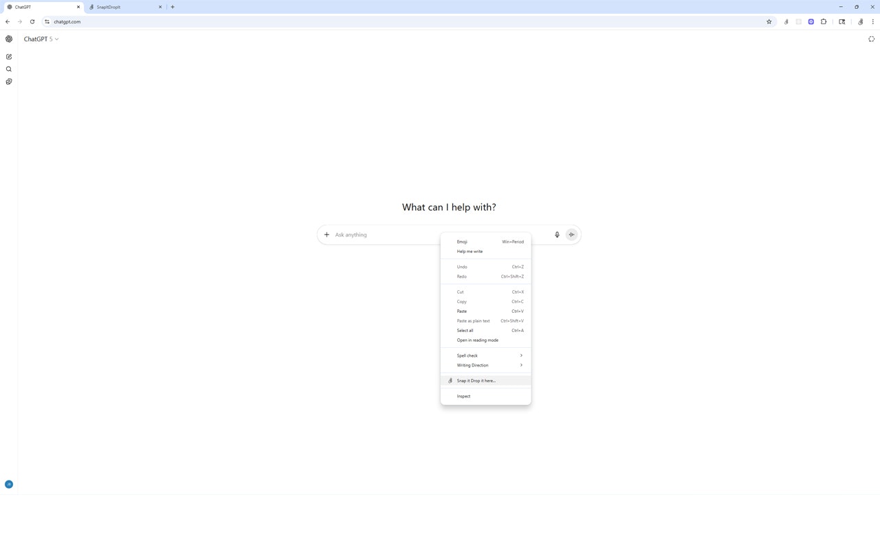 Média Snapitdropit - Captures d'écran de chute automatique dans le chat IA, Dropzones et plus encore! 3