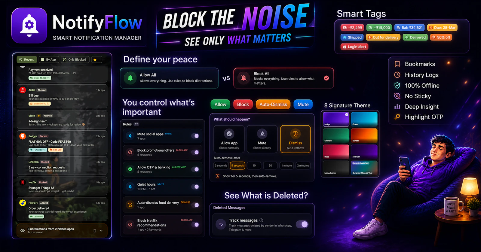 NotifyFlow  - Stop Spam Notifications screenshot 1