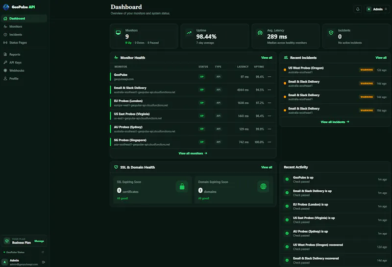GeoPulse API screenshot 2