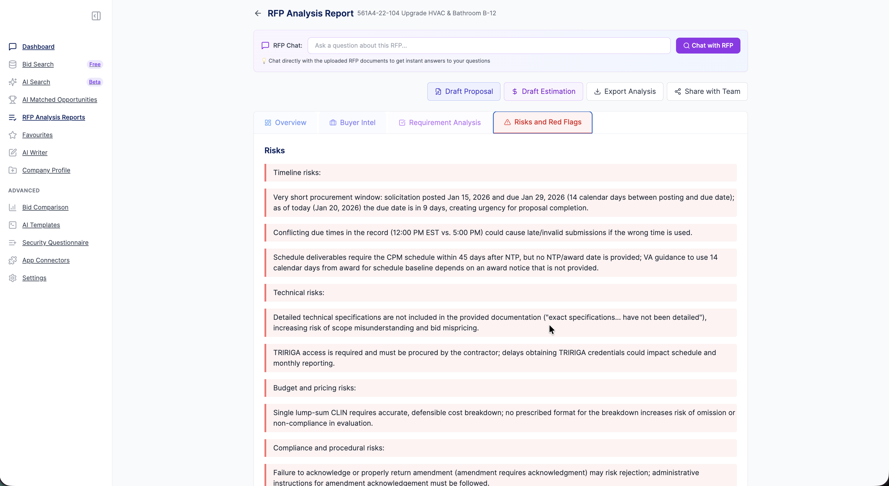 Narwin.AI Gov Bid & Tender Matching Tool gallery image