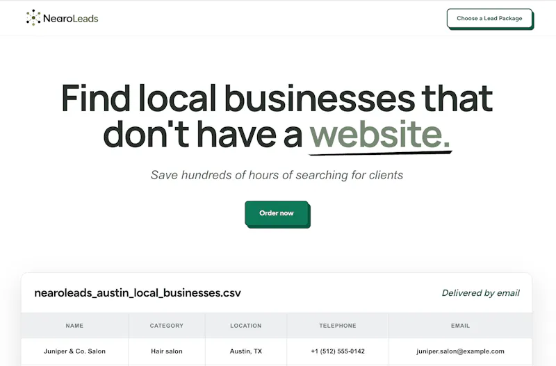 NearoLeads - Local leads without website screenshot 1