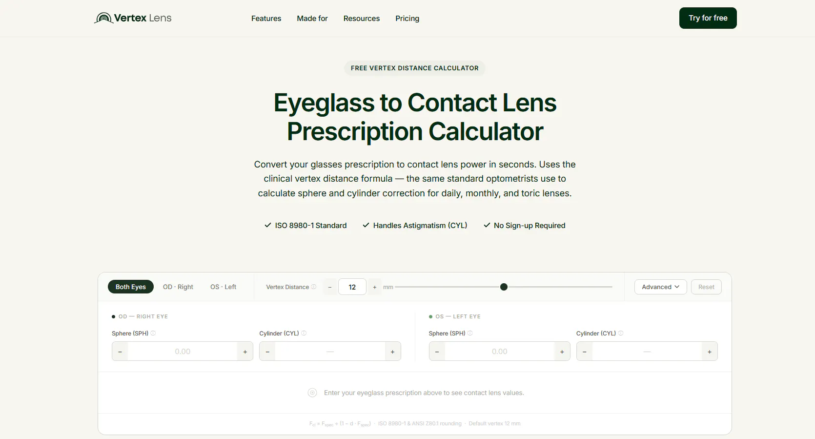VertexLensCalc. - Eye Prescription gallery image