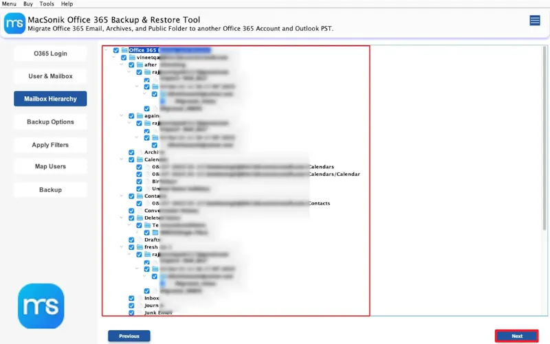 MacSonik Office 365 Backup Tool screenshot 4