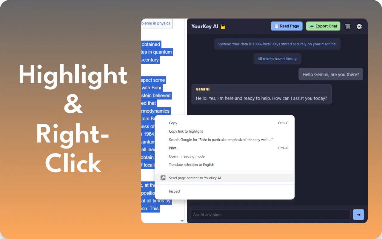 YourKey AI: BYOK Side Panel gallery image