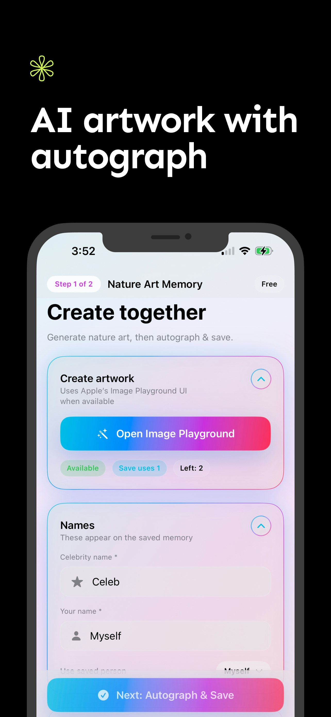 AutographBook - Screenshot 2 showing product features and functionality