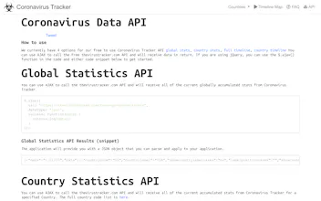 Coronavirus Data API gallery image