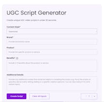 UGC Scripts - Scroll-stopping UGC scripts in minutes with AI | Product Hunt