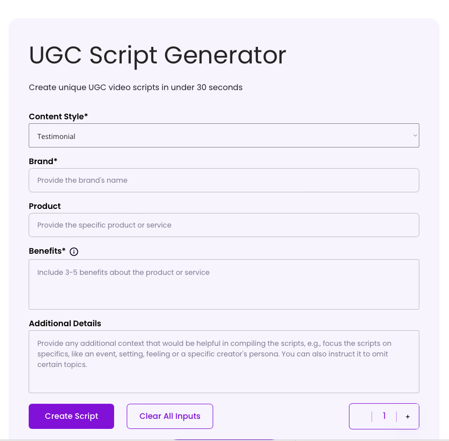 UGC Scripts - Scroll-stopping UGC scripts in minutes with AI media 2