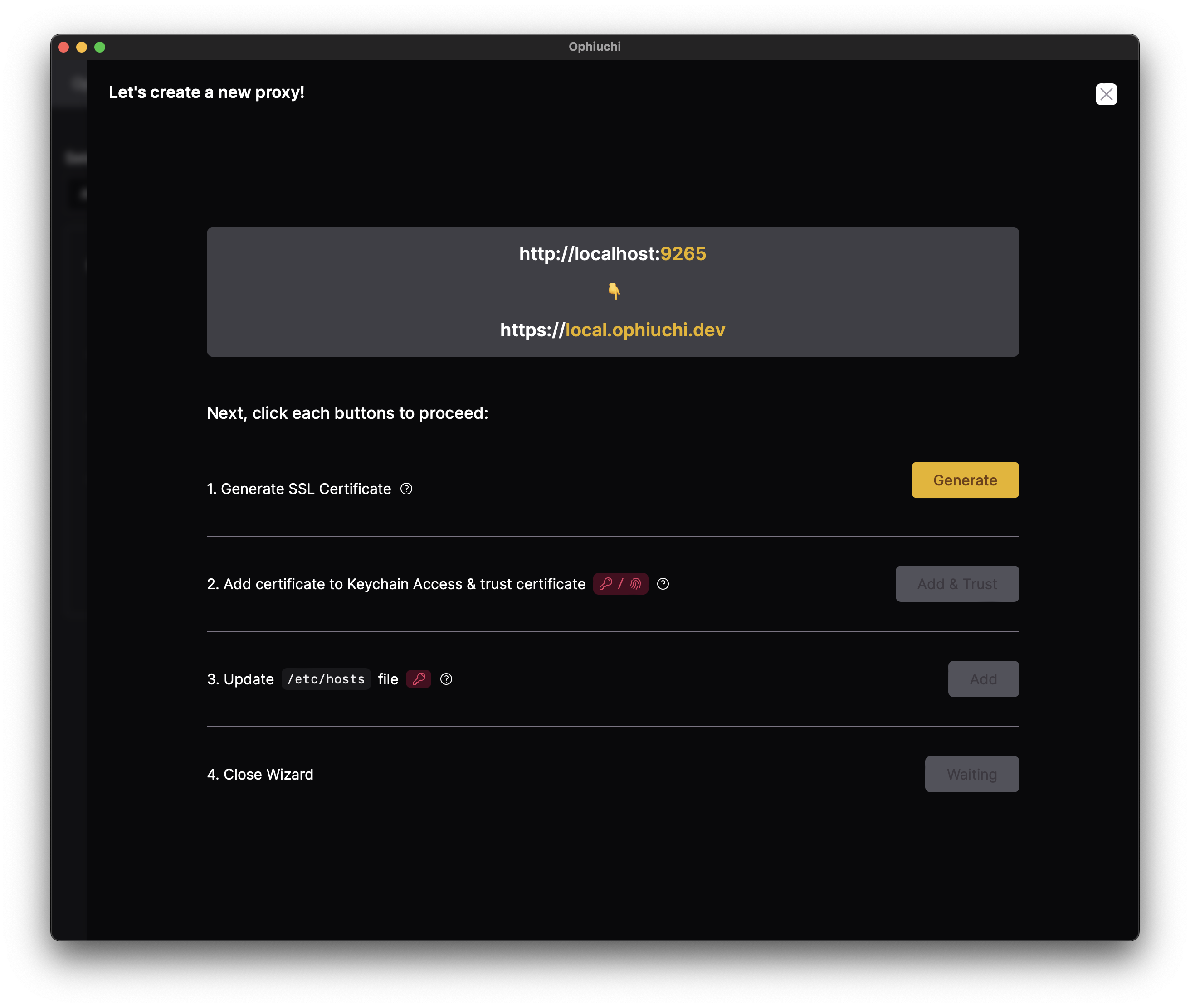 Ophiuchi - Setup localhost SSL -proxy in 5 seconden media 4