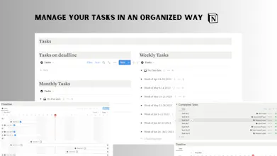 Project and Task Manager Notion Template gallery image
