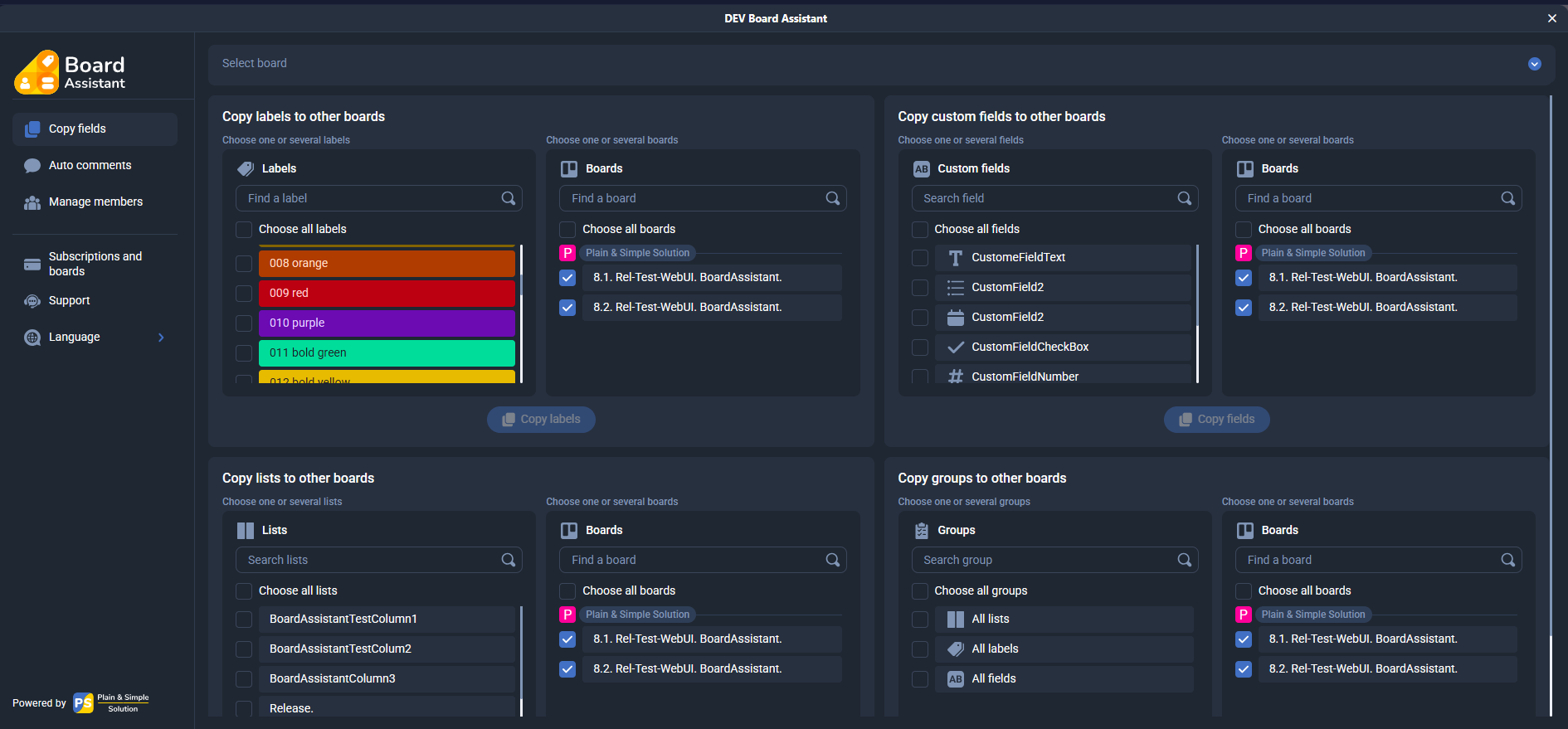 Media Trợ lý hội đồng cho Trello - Thẻ kiểm soát, Thành viên & Lĩnh vực trên bảng Trello 4