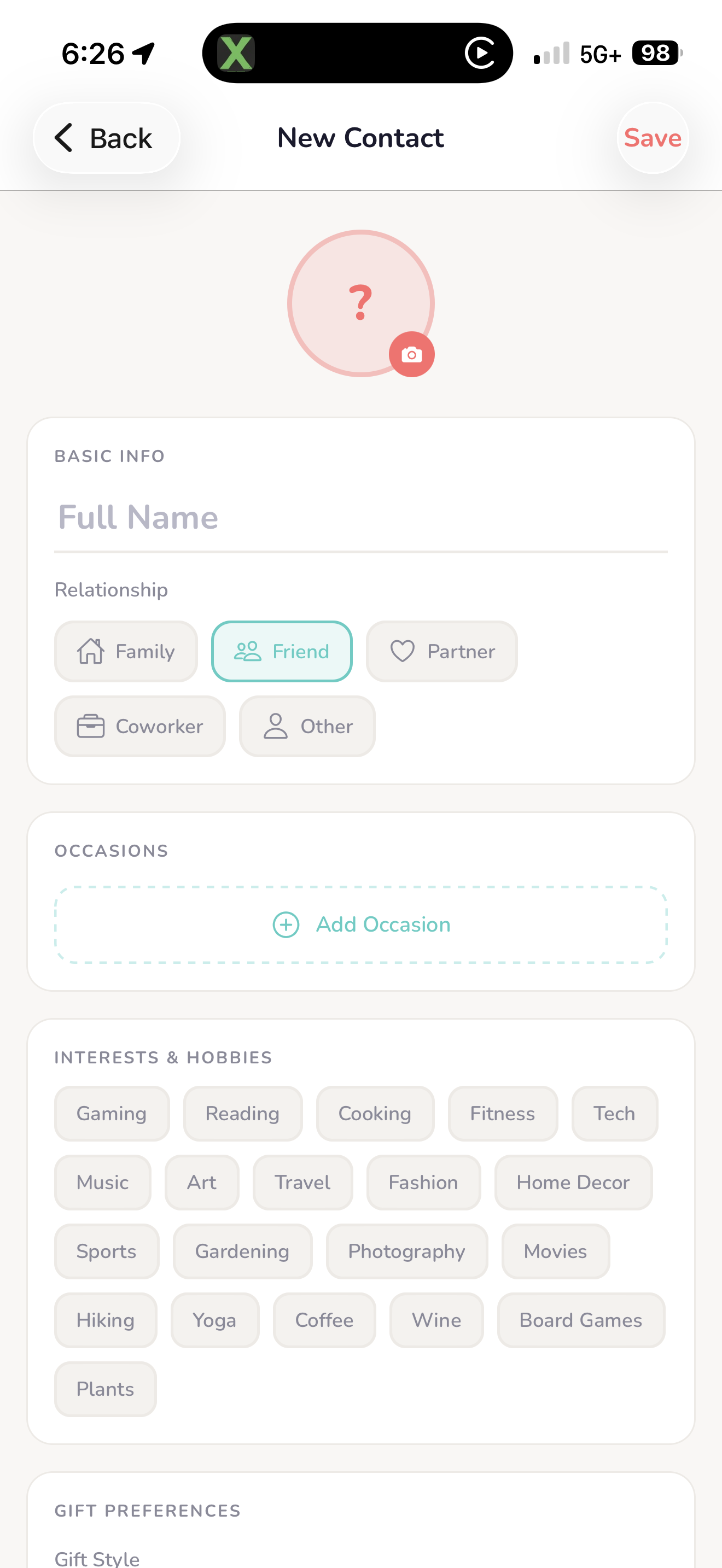 GiftMinder - Gift Planner & AI - Screenshot 2 showing product features and functionality