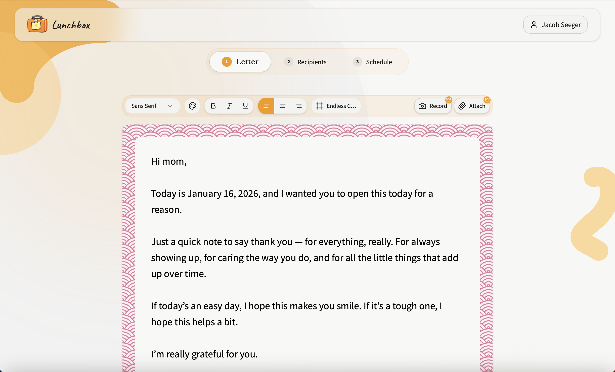Lunchbox - Screenshot 2 showing product features and functionality