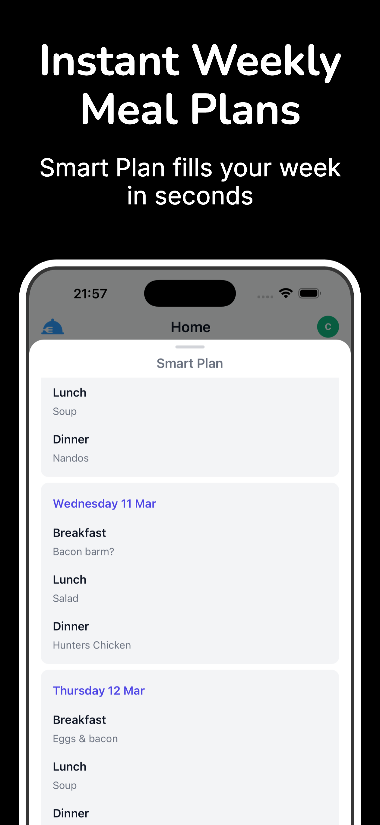 Lilara - Family Meal Planner - Screenshot 2 showing product features and functionality
