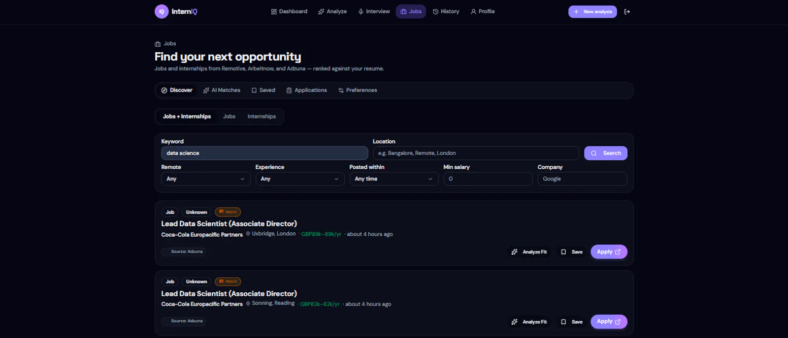 InternIQ screenshot 4