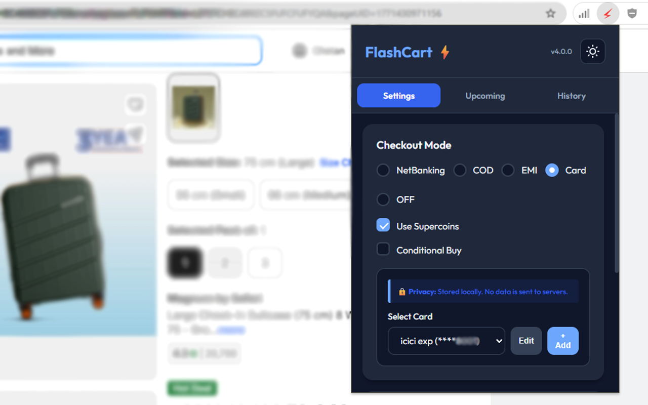 FlashCart - Screenshot 2 showing product features and functionality