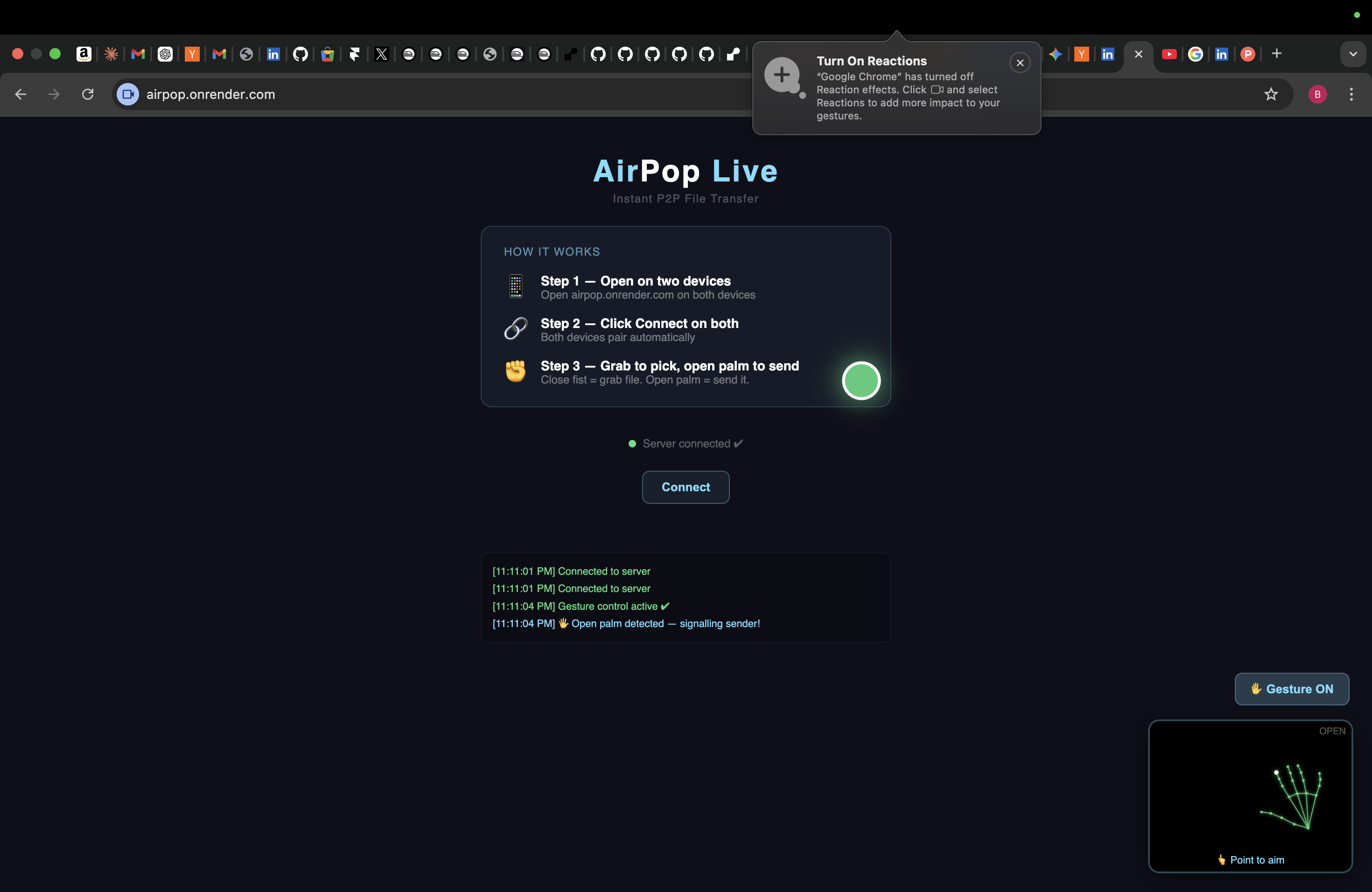 AirPop  - Main product screenshot demonstrating key features and user interface