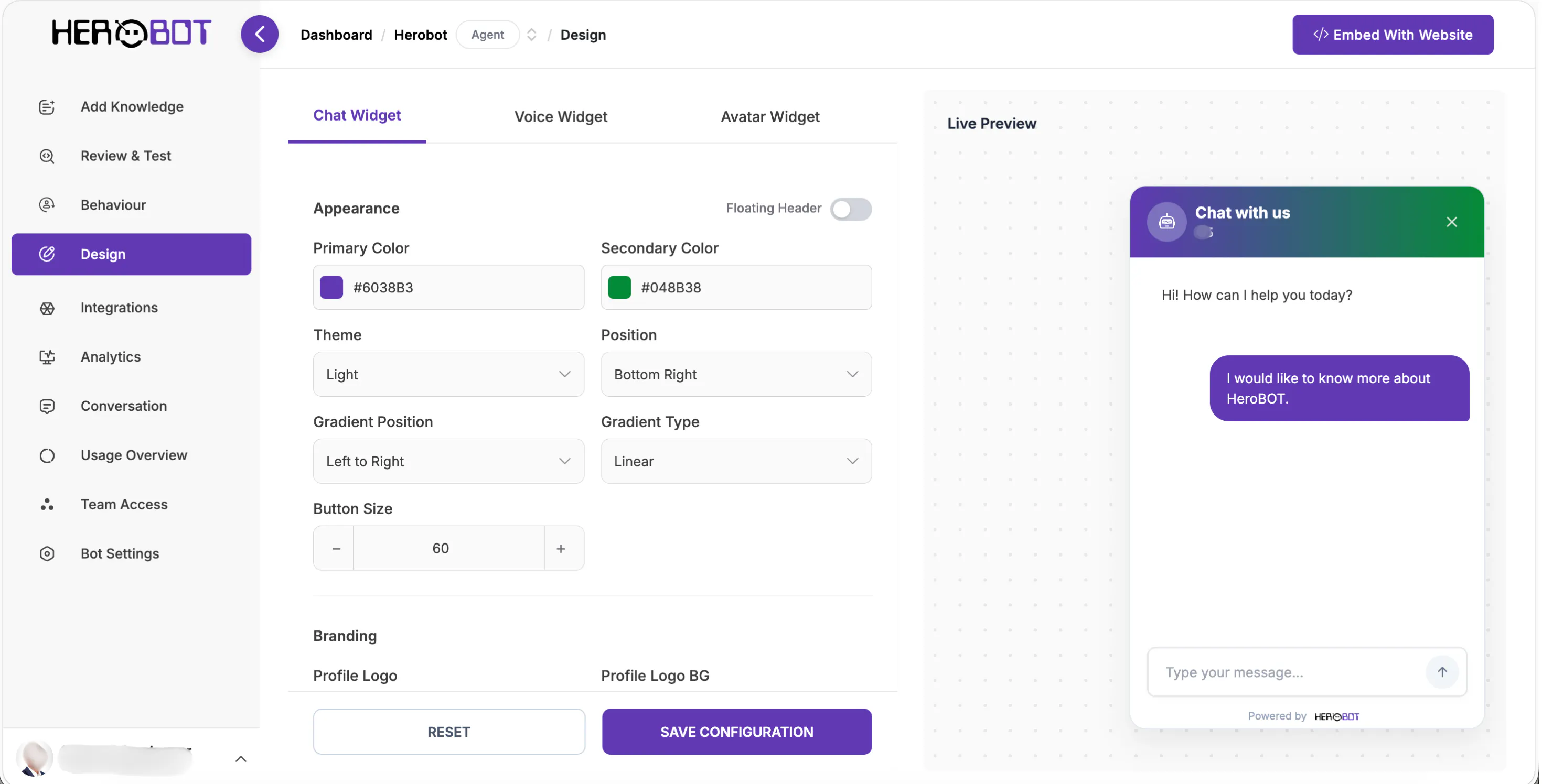 Herobot: Make your website intelligent gallery image