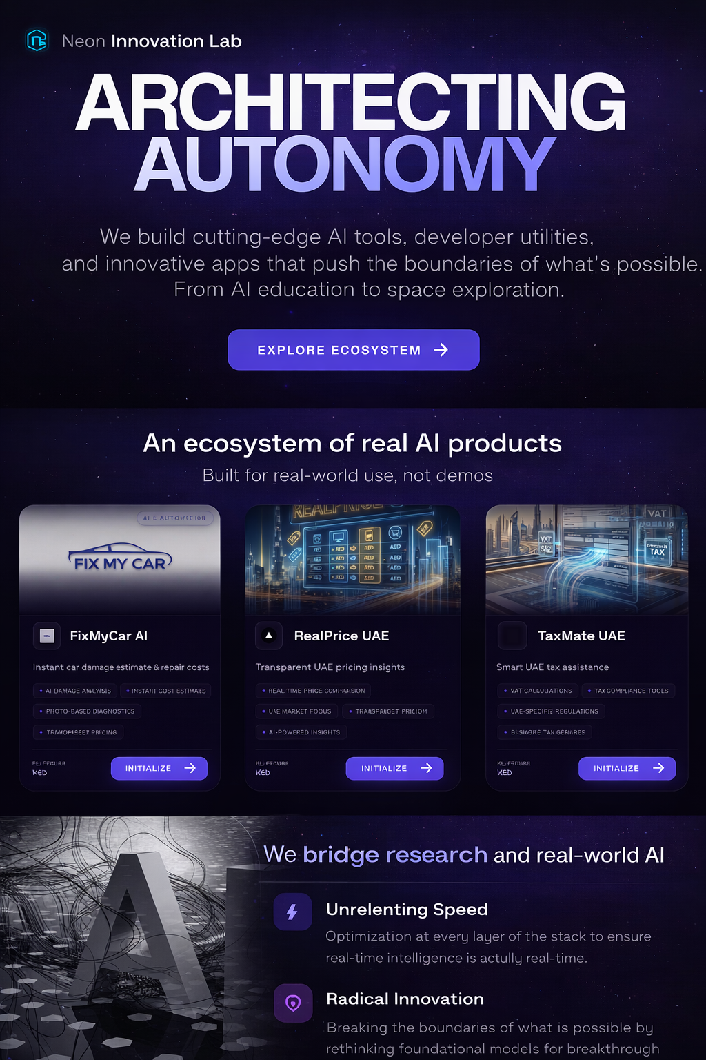 Neon Innovation Lab - Main product screenshot demonstrating key features and user interface