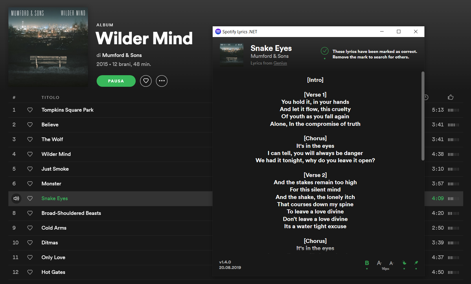Spotify Lyrics .NET gallery image