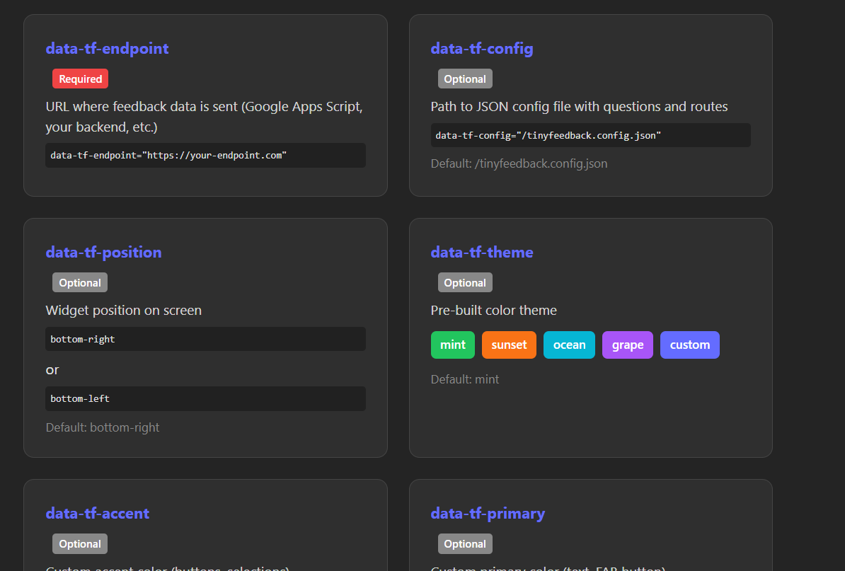 TinyFeedback gallery image