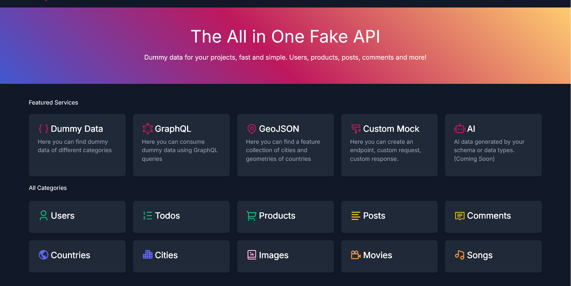 Media Fooapi - API giả mạo tất cả trong một 3