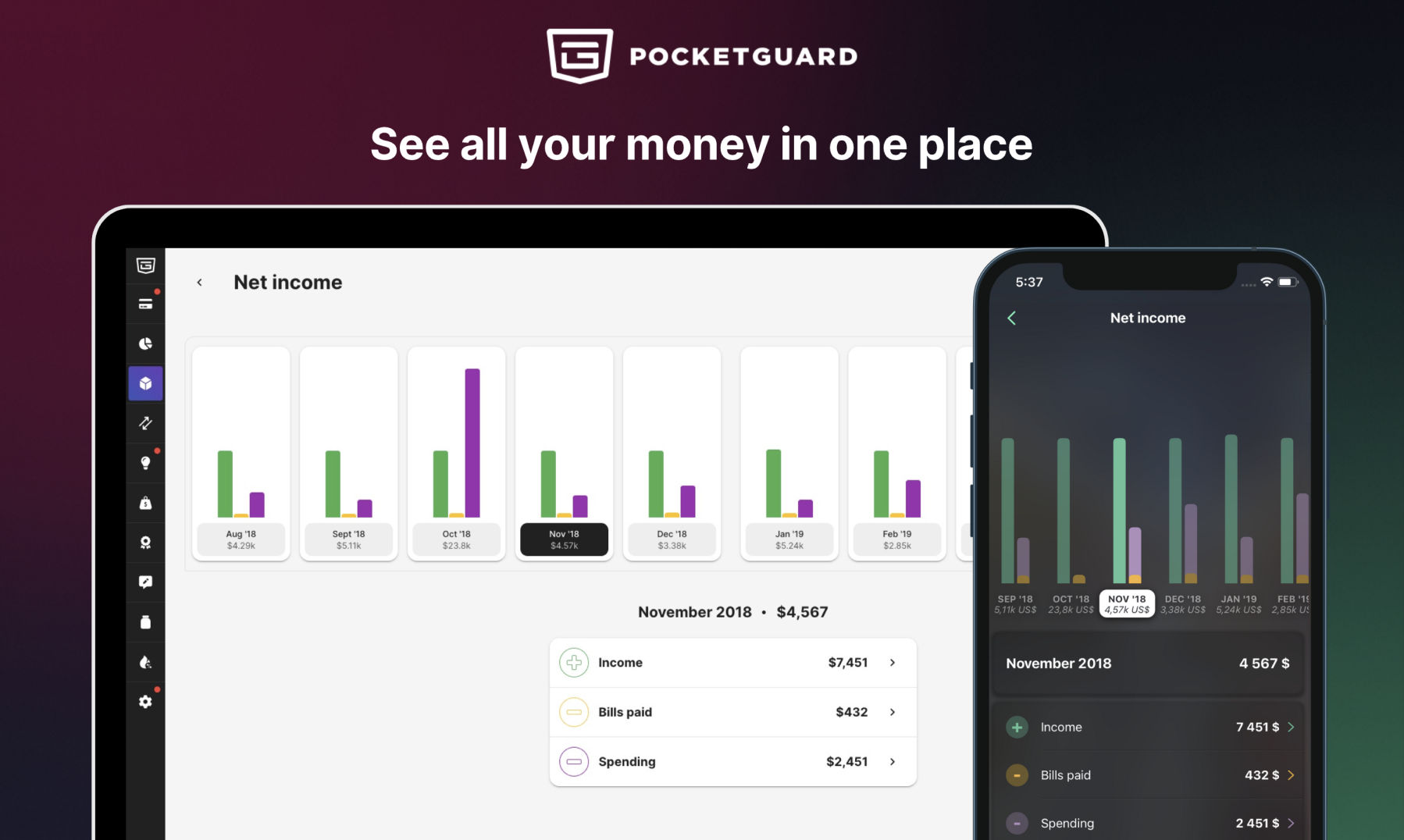 وسائط PocketGuard - تعرف دائمًا إلى أين تذهب أموالك 1