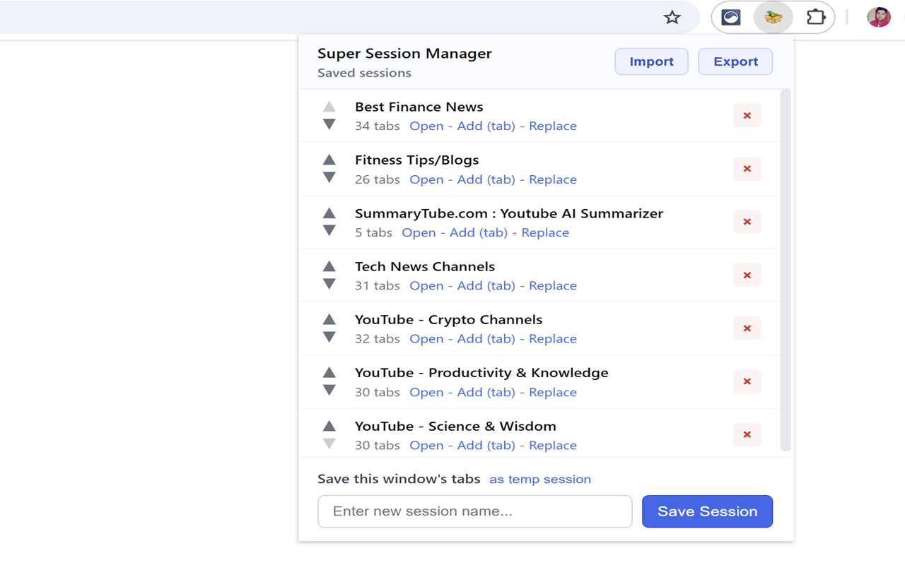 Super Session Manager - The Ultimate Tab & Session Manager per Chrome (gratuito) media 2