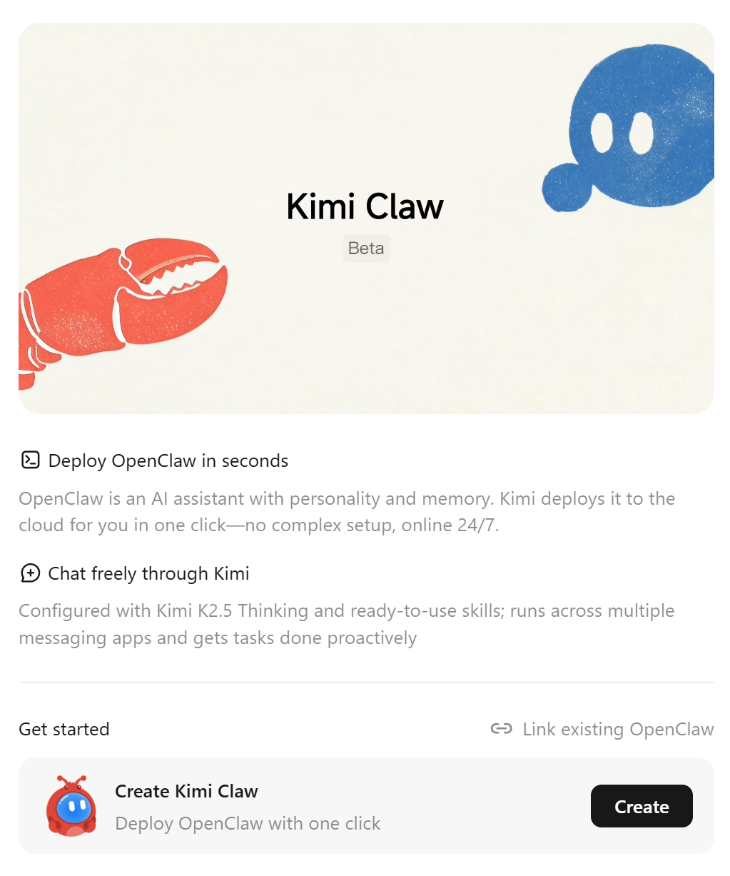 Kimi Claw - Screenshot 2 showing product features and functionality