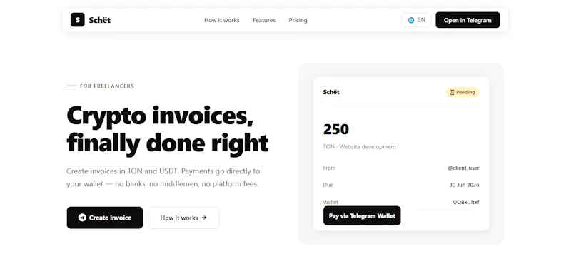 Schёt — Crypto Invoices screenshot 1